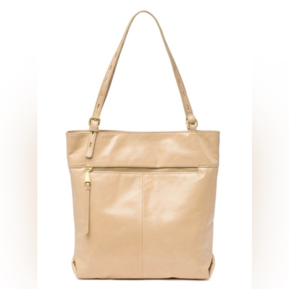 Hobo Lennon Cream Leather Tote Purse zipped closure shoulder adjustable strap OS